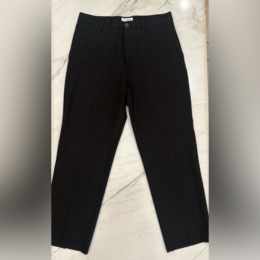 Dockers Men’s Black Dress Pants - Classic Flat Front Same Day Shipping